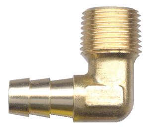 . PWMall-139-4B-1/4 ID x 1/4 Male Pipe Brass 90° Elbow Hose Barb  Fitting