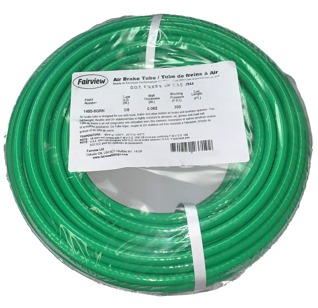 Www Pwmall Com Pwmall 1485 6grn 50 Flex Dot 3 8 Od X 50 Ft Green Reinforced Air Brake Tube Type 3b